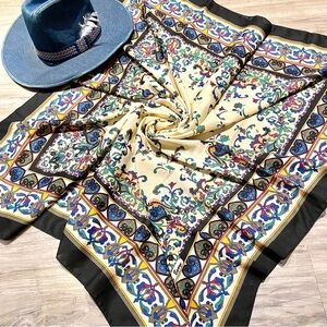 Farmhouse folk vintage floral boho scarf/wrap w southwestern prairie vibe